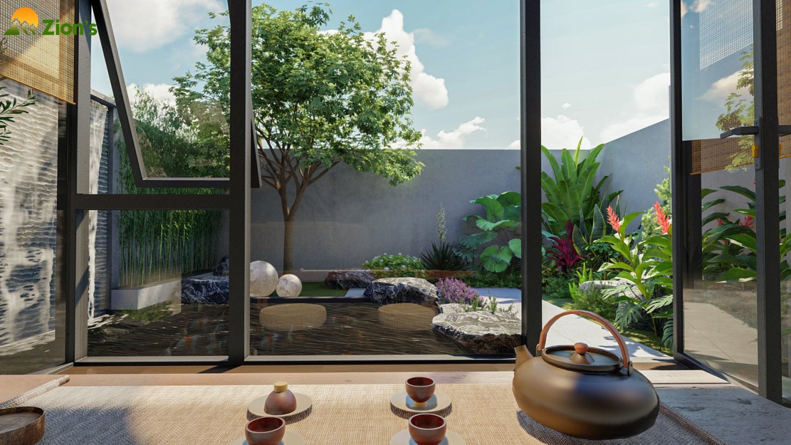 Sân vườn hiện đại design by zion's